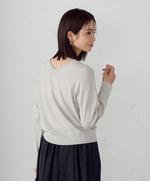 COMME CA ISM(コムサイズム)の「【ウォッシャブル・UVカット】ベーシック 2WAYニット(ニット/セーター・レディース・ネイビー/ミント/ライトグレー/ブラック・MEDIUM/LARGE)」の2枚目の写真