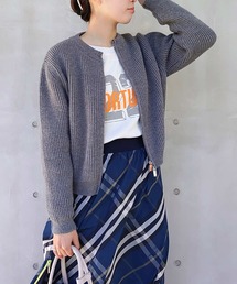 Q | ノーカラージップカーデ(カーディガン/ボレロ)