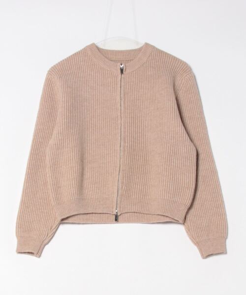 Q（キュー）の「ノーカラージップカーデ（カーディガン/ボレロ・レディース・グレー/ベージュ・MEDIUM）」の12枚目の写真