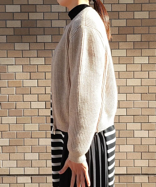 Q（キュー）の「ノーカラージップカーデ（カーディガン/ボレロ・レディース・グレー/ベージュ・MEDIUM）」の15枚目の写真