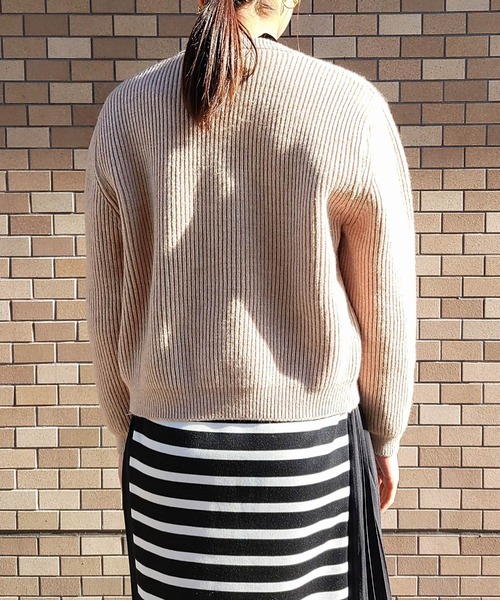 Q（キュー）の「ノーカラージップカーデ（カーディガン/ボレロ・レディース・グレー/ベージュ・MEDIUM）」の16枚目の写真