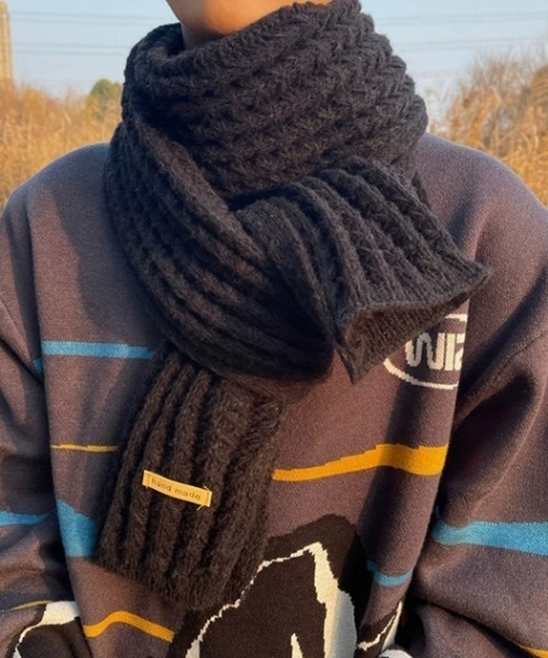 MGV（エムジーヴィー）の「シンプルロングマフラー（マフラー・メンズ・ブラック/アイボリー/ブラウン/グレー・FREE）」の13枚目の写真