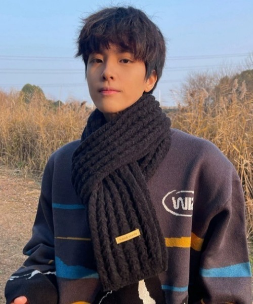 MGV（エムジーヴィー）の「シンプルロングマフラー（マフラー・メンズ・ブラック/アイボリー/ブラウン/グレー・FREE）」の16枚目の写真