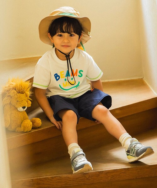 BEAMS mini（ビームスミニ）の「スマイル ロゴ Tシャツ 2025SS（90～130cm）（Tシャツ/カットソー・キッズ・ネイビー/レッド系その他2/サックスブルー/オフホワイト・100/130/120/110/90）」の6枚目の写真