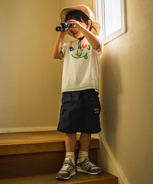 BEAMS mini（ビームスミニ）の「スマイル ロゴ Tシャツ 2025SS（90～130cm）（Tシャツ/カットソー・キッズ・ネイビー/レッド系その他2/サックスブルー/オフホワイト・100/130/120/110/90）」の7枚目の写真