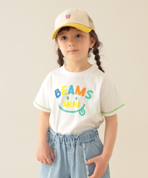 BEAMS mini（ビームスミニ）の「スマイル ロゴ Tシャツ 2025SS（90～130cm）（Tシャツ/カットソー・キッズ・ネイビー/レッド系その他2/サックスブルー/オフホワイト・100/130/120/110/90）」の8枚目の写真