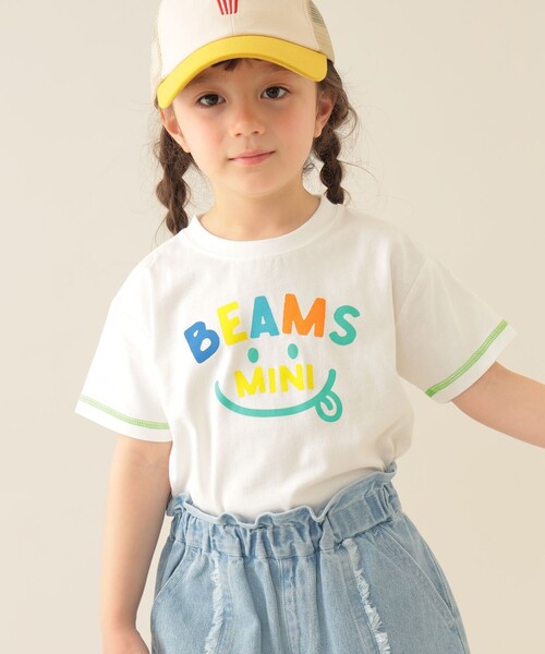 BEAMS mini（ビームスミニ）の「スマイル ロゴ Tシャツ 2025SS（90～130cm）（Tシャツ/カットソー・キッズ・ネイビー/レッド系その他2/サックスブルー/オフホワイト・100/130/120/110/90）」の9枚目の写真