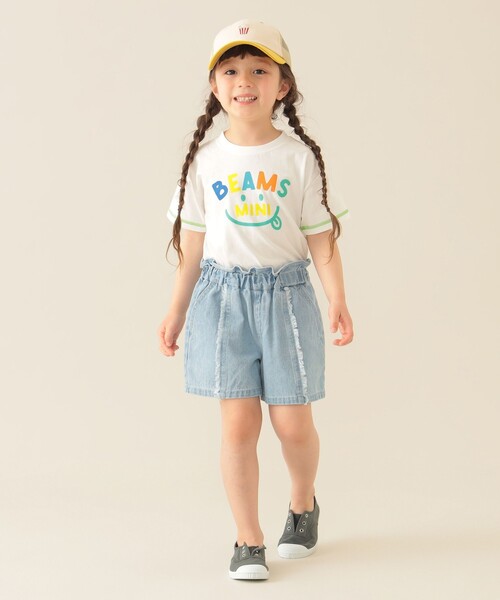 BEAMS mini（ビームスミニ）の「スマイル ロゴ Tシャツ 2025SS（90～130cm）（Tシャツ/カットソー・キッズ・ネイビー/レッド系その他2/サックスブルー/オフホワイト・100/130/120/110/90）」の10枚目の写真