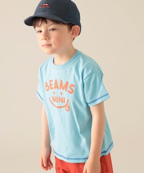 BEAMS mini（ビームスミニ）の「スマイル ロゴ Tシャツ 2025SS（90～130cm）（Tシャツ/カットソー・キッズ・ネイビー/レッド系その他2/サックスブルー/オフホワイト・100/130/120/110/90）」の12枚目の写真