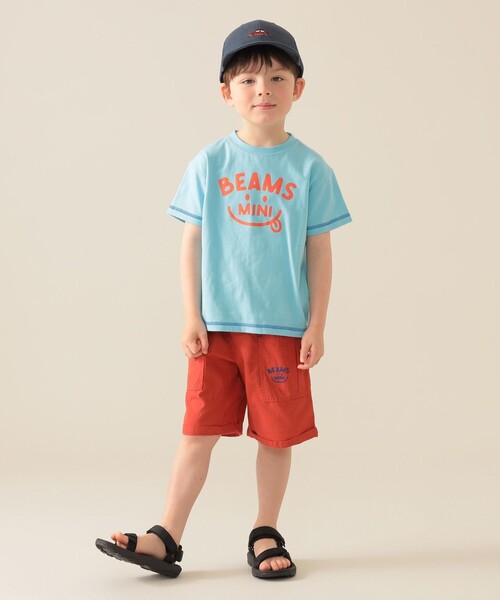 BEAMS mini（ビームスミニ）の「スマイル ロゴ Tシャツ 2025SS（90～130cm）（Tシャツ/カットソー・キッズ・ネイビー/レッド系その他2/サックスブルー/オフホワイト・100/130/120/110/90）」の14枚目の写真