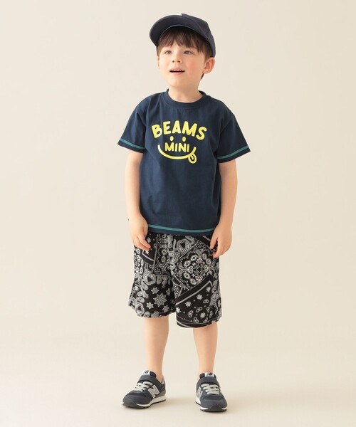 BEAMS mini（ビームスミニ）の「スマイル ロゴ Tシャツ 2025SS（90～130cm）（Tシャツ/カットソー・キッズ・ネイビー/レッド系その他2/サックスブルー/オフホワイト・100/130/120/110/90）」の18枚目の写真