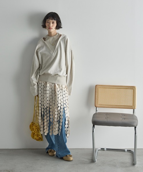 THE YOn（ザヨン）の「エンブロイダリーサークルパターンレーススカート（スカート・レディース・ブラック/アイボリー・FREE）」の20枚目の写真