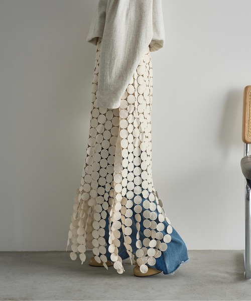 THE YOn（ザヨン）の「エンブロイダリーサークルパターンレーススカート（スカート・レディース・ブラック/アイボリー・FREE）」の18枚目の写真