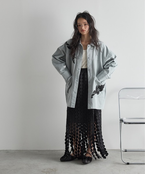 THE YOn（ザヨン）の「エンブロイダリーサークルパターンレーススカート（スカート・レディース・ブラック/アイボリー・FREE）」の3枚目の写真