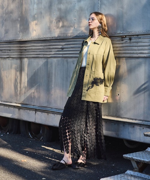 THE YOn（ザヨン）の「エンブロイダリーサークルパターンレーススカート（スカート・レディース・ブラック/アイボリー・FREE）」の9枚目の写真