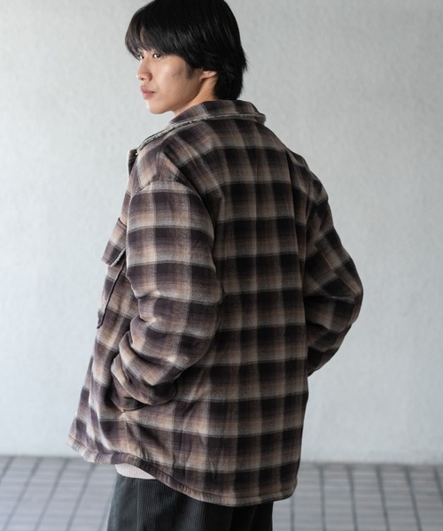 SENSE OF PLACE by URBAN RESEARCH（センスオブプレイスバイアーバンリサーチ）の「オンブレーチェックボアジャケット（その他アウター・メンズ・ブラウン/ブラック・MEDIUM/LARGE）」の5枚目の写真