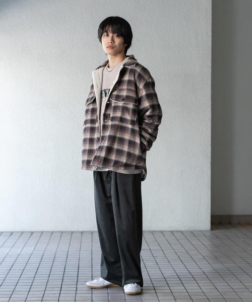 SENSE OF PLACE by URBAN RESEARCH（センスオブプレイスバイアーバンリサーチ）の「オンブレーチェックボアジャケット（その他アウター・メンズ・ブラウン/ブラック・MEDIUM/LARGE）」の7枚目の写真