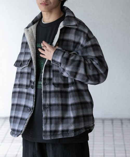 SENSE OF PLACE by URBAN RESEARCH（センスオブプレイスバイアーバンリサーチ）の「オンブレーチェックボアジャケット（その他アウター・メンズ・ブラウン/ブラック・MEDIUM/LARGE）」の9枚目の写真