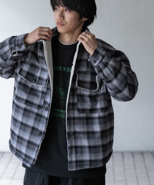 SENSE OF PLACE by URBAN RESEARCH（センスオブプレイスバイアーバンリサーチ）の「オンブレーチェックボアジャケット（その他アウター・メンズ・ブラウン/ブラック・MEDIUM/LARGE）」の10枚目の写真