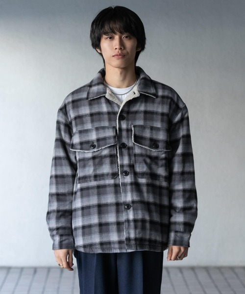 SENSE OF PLACE by URBAN RESEARCH（センスオブプレイスバイアーバンリサーチ）の「オンブレーチェックボアジャケット（その他アウター・メンズ・ブラウン/ブラック・MEDIUM/LARGE）」の13枚目の写真