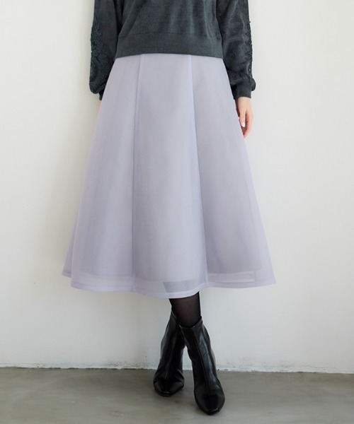 12Twelve Agenda（トゥエルブ　アジェンダ）の「スポンディッシュフレアスカート（スカート・レディース・ラベンダー/ブラック・M）」の2枚目の写真