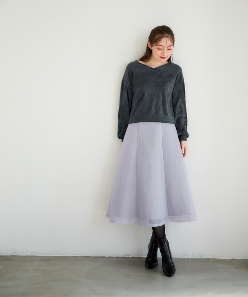 12Twelve Agenda（トゥエルブ　アジェンダ）の「スポンディッシュフレアスカート（スカート・レディース・ラベンダー/ブラック・M）」の11枚目の写真