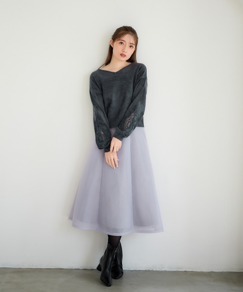 12Twelve Agenda（トゥエルブ　アジェンダ）の「スポンディッシュフレアスカート（スカート・レディース・ラベンダー/ブラック・M）」の12枚目の写真