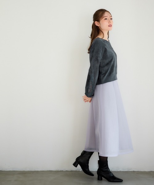 12Twelve Agenda（トゥエルブ　アジェンダ）の「スポンディッシュフレアスカート（スカート・レディース・ラベンダー/ブラック・M）」の13枚目の写真