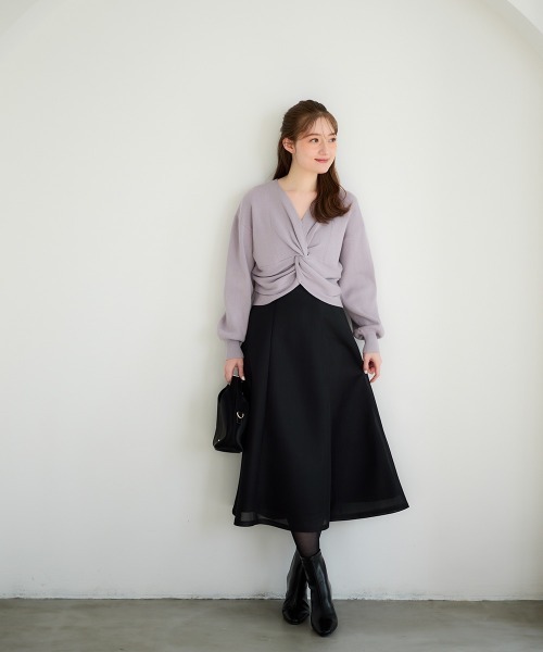 12Twelve Agenda（トゥエルブ　アジェンダ）の「スポンディッシュフレアスカート（スカート・レディース・ラベンダー/ブラック・M）」の5枚目の写真
