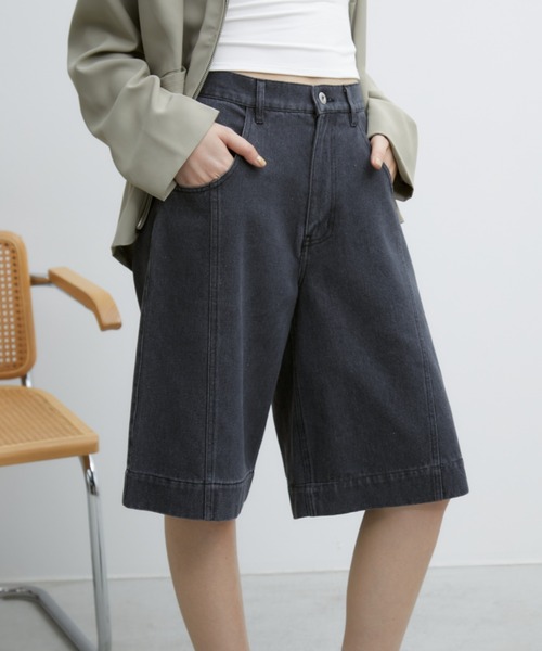 Aunt Marie's（アントマリーズ）の「デニムハーフパンツ（デニムパンツ・レディース・ブラック・FREE）」の4枚目の写真