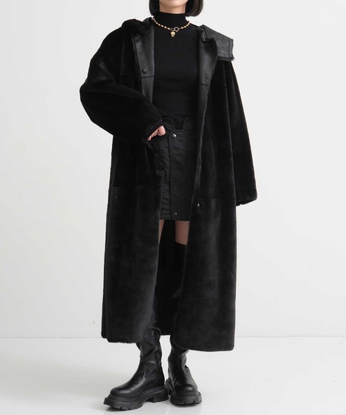 Ameri（アメリ）の「【AMERI/アメリ】HOOD REVERSIBLE FAKE FUR COAT