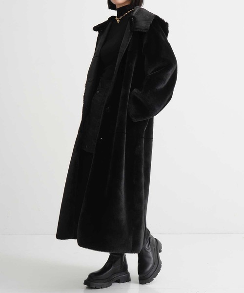 Ameri（アメリ）の「【AMERI/アメリ】HOOD REVERSIBLE FAKE FUR COAT