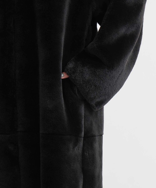 Ameri（アメリ）の「【AMERI/アメリ】HOOD REVERSIBLE FAKE FUR COAT/フードリバーシブルファーコート（ピーコート・レディース・ブラック/グレイッシュベージュ・S/M）」の20枚目の写真