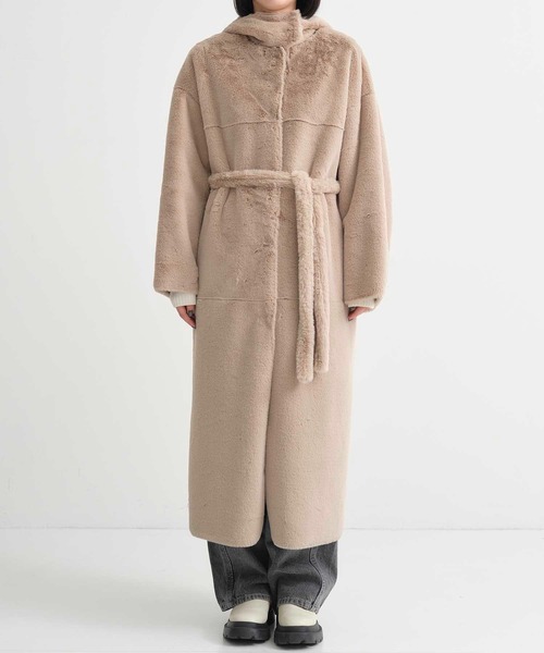 Ameri（アメリ）の「【AMERI/アメリ】HOOD REVERSIBLE FAKE FUR COAT