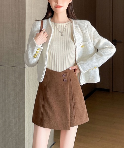 2ly2（トゥーリートゥー）の「楽ちんキレイ！大人のきれいめコーデュロイスカート風ショートパンツ（その他パンツ・レディース・ブラック/ブラウン/ベージュ・FREE）」の18枚目の写真