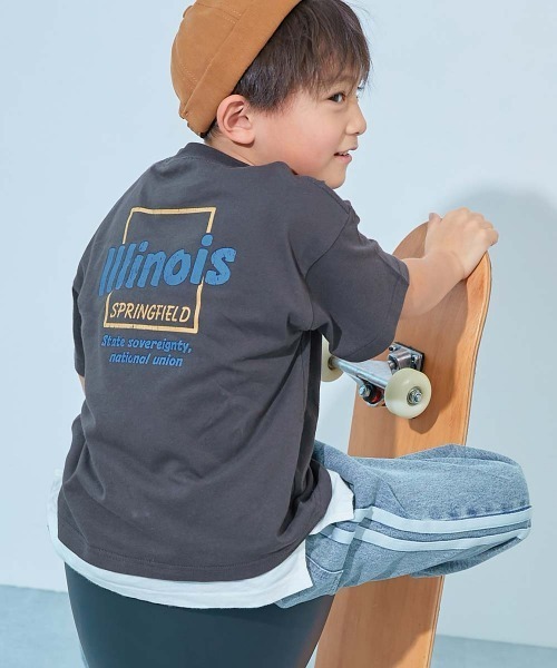 devirock(デビロック)の「綿100% デビラボ BIGシルエット プリント半袖Tシャツ(Tシャツ/カットソー・キッズ・グレー系2/パープル系3/グレー系3/グリーン系1/パープル系2/ブラック系2/ブルー系1/ピンク系1/イエロー系1/オレンジ系1/グレー系1/パープル系1/ブラック系1/ブラック系3/グリーン系2/ブルー系3/ライトグレー系/ホワイト系1/ブラック系5/ホワイト系2/ブルー系2/ブラック系4/グリーン系3/イエロー系・90cm/100cm/110cm/120cm/130cm/140cm/150cm/160cm)」の8枚目の写真