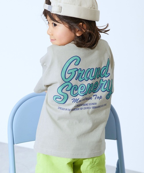 devirock（デビロック）の「綿100％ デビラボ BIGシルエット プリント半袖Tシャツ（Tシャツ/カットソー・キッズ・グレー系2/パープル系3/グレー系3/グリーン系1/パープル系2/ブラック系2/ブルー系1/ピンク系1/イエロー系1/オレンジ系1/グレー系1/パープル系1/ブラック系1/ブラック系3・90cm/100cm/110cm/120cm/130cm/140cm/150cm/160cm）」の5枚目の写真