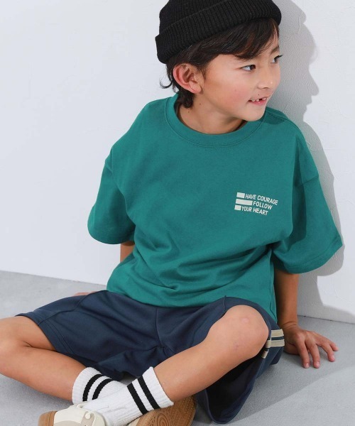 devirock（デビロック）の「綿100％ デビラボ BIGシルエット プリント半袖Tシャツ（Tシャツ/カットソー・キッズ・グレー系2/パープル系3/グレー系3/グリーン系1/パープル系2/ブラック系2/ブルー系1/ピンク系1/イエロー系1/オレンジ系1/グレー系1/パープル系1/ブラック系1/ブラック系3・90cm/100cm/110cm/120cm/130cm/140cm/150cm/160cm）」の8枚目の写真