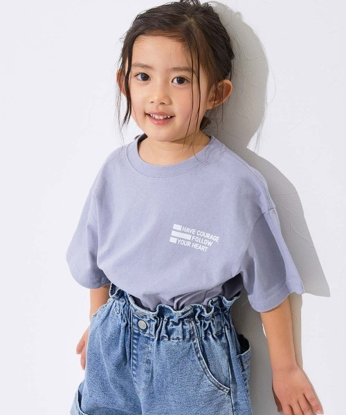 devirock（デビロック）の「綿100％ デビラボ BIGシルエット プリント半袖Tシャツ（Tシャツ/カットソー・キッズ・グレー系2/パープル系3/グレー系3/グリーン系1/パープル系2/ブラック系2/ブルー系1/ピンク系1/イエロー系1/オレンジ系1/グレー系1/パープル系1/ブラック系1/ブラック系3・90cm/100cm/110cm/120cm/130cm/140cm/150cm/160cm）」の9枚目の写真