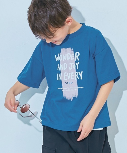 devirock(デビロック)の「綿100% デビラボ BIGシルエット プリント半袖Tシャツ(Tシャツ/カットソー・キッズ・グレー系2/パープル系3/グレー系3/グリーン系1/パープル系2/ブラック系2/ブルー系1/ピンク系1/イエロー系1/オレンジ系1/グレー系1/パープル系1/ブラック系1/ブラック系3/グリーン系2/ブルー系3/ライトグレー系/ホワイト系1/ブラック系5/ホワイト系2/ブルー系2/ブラック系4/グリーン系3/イエロー系・90cm/100cm/110cm/120cm/130cm/140cm/150cm/160cm)」の18枚目の写真