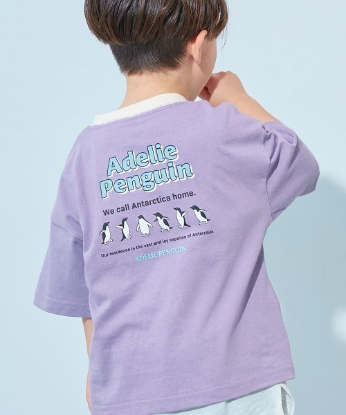 devirock（デビロック）の「綿100％ デビラボ BIGシルエット プリント半袖Tシャツ（Tシャツ/カットソー・キッズ・グレー系2/パープル系3/グレー系3/グリーン系1/パープル系2/ブラック系2/ブルー系1/ピンク系1/イエロー系1/オレンジ系1/グレー系1/パープル系1/ブラック系1/ブラック系3・90cm/100cm/110cm/120cm/130cm/140cm/150cm/160cm）」の10枚目の写真