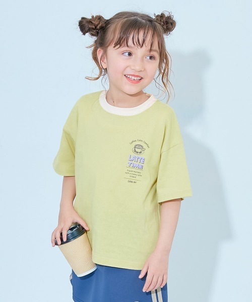 devirock(デビロック)の「綿100% デビラボ BIGシルエット プリント半袖Tシャツ(Tシャツ/カットソー・キッズ・グレー系2/パープル系3/グレー系3/グリーン系1/パープル系2/ブラック系2/ブルー系1/ピンク系1/イエロー系1/オレンジ系1/グレー系1/パープル系1/ブラック系1/ブラック系3/グリーン系2/ブルー系3/ライトグレー系/ホワイト系1/ブラック系5/ホワイト系2/ブルー系2/ブラック系4/グリーン系3/イエロー系・90cm/100cm/110cm/120cm/130cm/140cm/150cm/160cm)」の21枚目の写真
