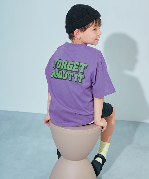 devirock（デビロック）の「綿100％ デビラボ BIGシルエット プリント半袖Tシャツ（Tシャツ/カットソー・キッズ・グレー系2/パープル系3/グレー系3/グリーン系1/パープル系2/ブラック系2/ブルー系1/ピンク系1/イエロー系1/オレンジ系1/グレー系1/パープル系1/ブラック系1/ブラック系3・90cm/100cm/110cm/120cm/130cm/140cm/150cm/160cm）」の15枚目の写真