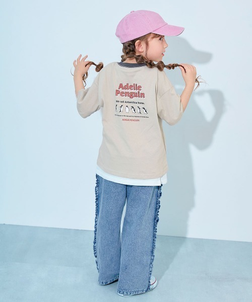 devirock（デビロック）の「綿100％ デビラボ BIGシルエット プリント半袖Tシャツ（Tシャツ/カットソー・キッズ・グレー系2/パープル系3/グレー系3/グリーン系1/パープル系2/ブラック系2/ブルー系1/ピンク系1/イエロー系1/オレンジ系1/グレー系1/パープル系1/ブラック系1/ブラック系3・90cm/100cm/110cm/120cm/130cm/140cm/150cm/160cm）」の16枚目の写真