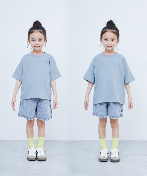 devirock（デビロック）の「綿100％ デビラボ BIGシルエット プリント半袖Tシャツ（Tシャツ/カットソー・キッズ・グレー系2/パープル系3/グレー系3/グリーン系1/パープル系2/ブラック系2/ブルー系1/ピンク系1/イエロー系1/オレンジ系1/グレー系1/パープル系1/ブラック系1/ブラック系3・90cm/100cm/110cm/120cm/130cm/140cm/150cm/160cm）」の17枚目の写真