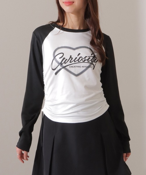 Lace Ladies(レースレディース)の「ロゴプリント ラグラン 配色 シャーリング Tシャツ(Tシャツ/カットソー・レディース・グリーン/ホワイト/グレー・XL/M)」の16枚目の写真