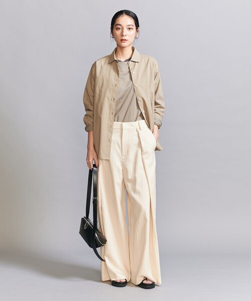 BEAUTY&YOUTH UNITED ARROWS（ビューティーアンドユースユナイテッドアローズ）の「セルロースナイロン インタック パンツ/ライナー（スラックス・レディース・オフホワイト・L/M/S/XS）」の4枚目の写真