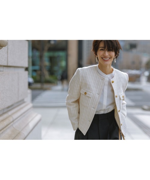 Mila Owen（ミラオーウェン）の「付け衿袖ボリュームスタンドカラーブラウス（シャツ/ブラウス・レディース・ブルー/その他/ホワイト・0/1）」の22枚目の写真