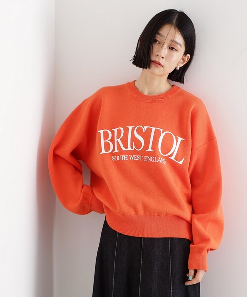 THE SHOP TK （ザ ショップ ティーケー ）の「◆スウェットライクロゴニット（Tシャツ/カットソー・レディース・オレンジ/スミクロ/ライトグレー・99）」の3枚目の写真