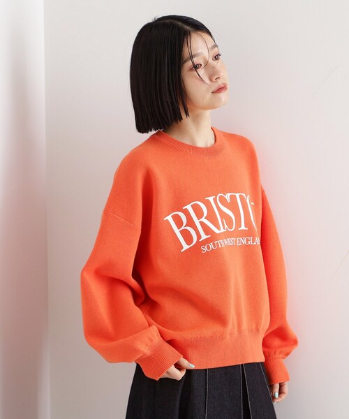 THE SHOP TK （ザ ショップ ティーケー ）の「◆スウェットライクロゴニット（Tシャツ/カットソー・レディース・オレンジ/スミクロ/ライトグレー・99）」の12枚目の写真